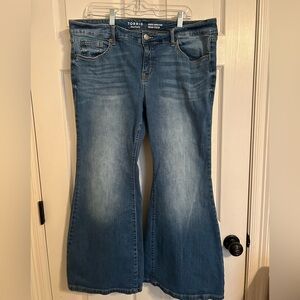 torrid Medium Blue Wide Leg Flare Jeans Size 18s